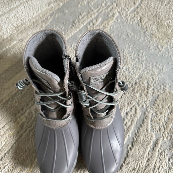 Sperry Saltwater Core Duck Boots Gray waterproof Booties STS86699 size 6.5 - Picture 11 of 12